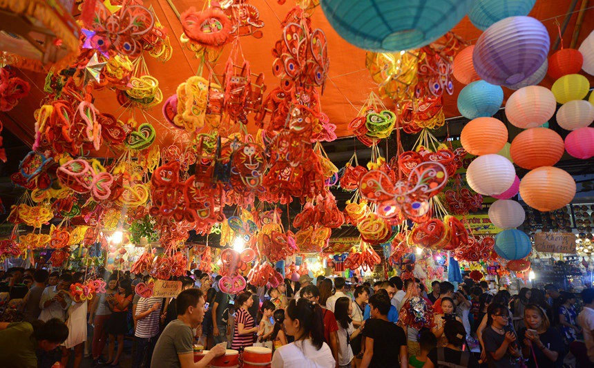 không khí tết trung thu miền Bắc