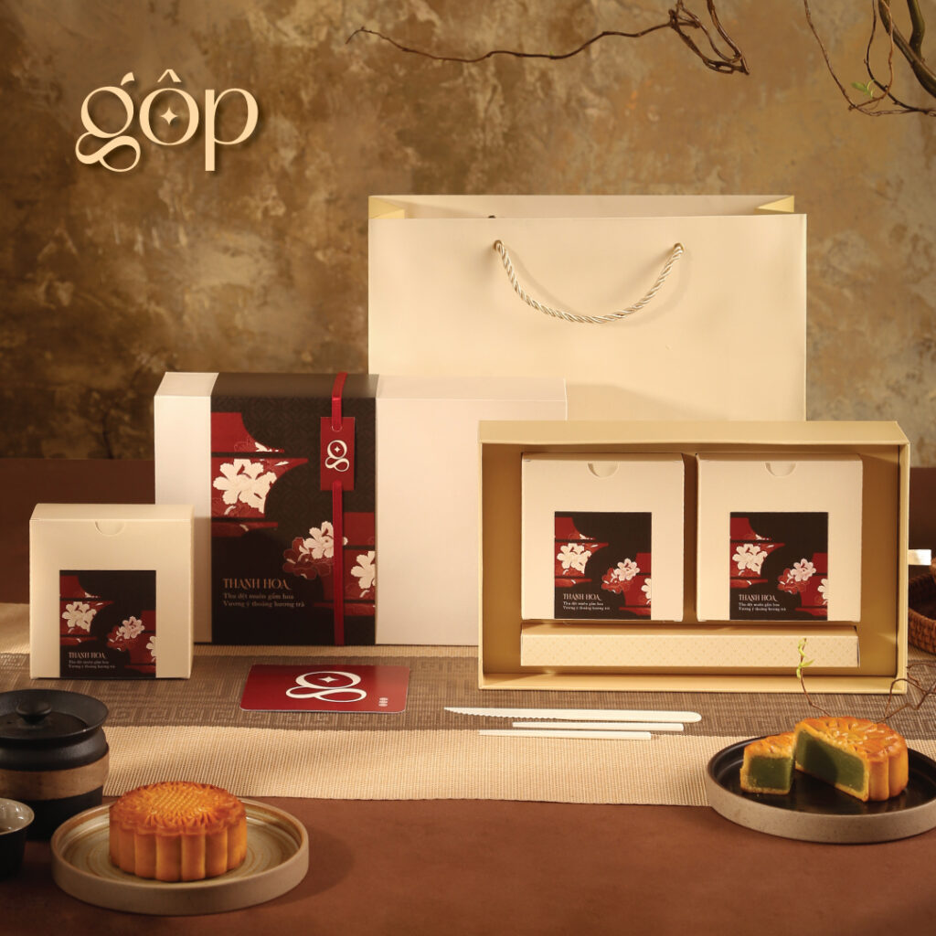 Hộp bánh trung thu Gộp - Set 2 bánh trung thu 150r