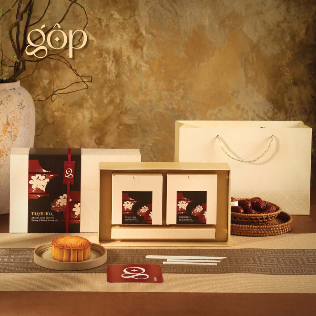 Hộp bánh trung thu Gộp - Set 2 bánh trung thu 150r