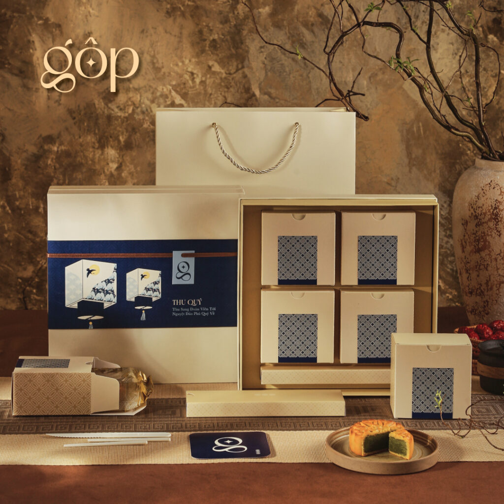 Hộp Thu Quý set 4 bánh 150g - Bánh trung thu 150g