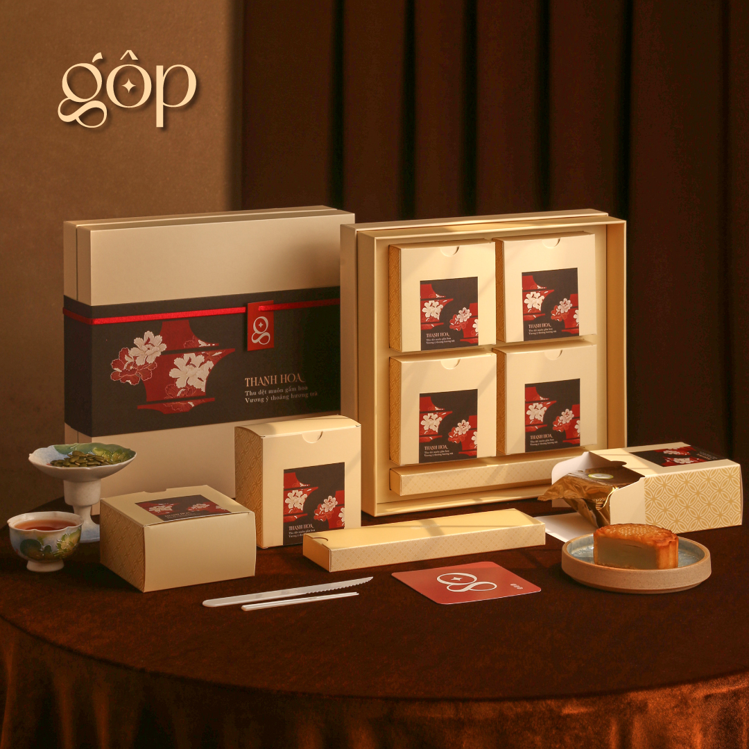 Hộp Thanh Hoa 4 bánh trung thu 150gr Bánh trung thu Gộp