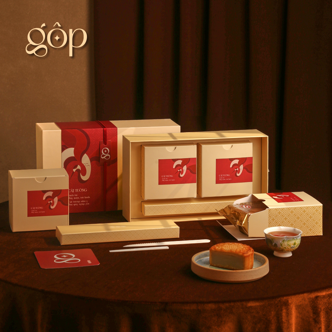 Hộp Cát Tường 2 bánh trung thu 150gr Bánh trung thu Gộp