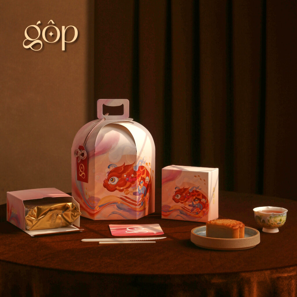 Hộp Cát Lân 2 bánh trung thu 150gr Bánh trung thu Gộp